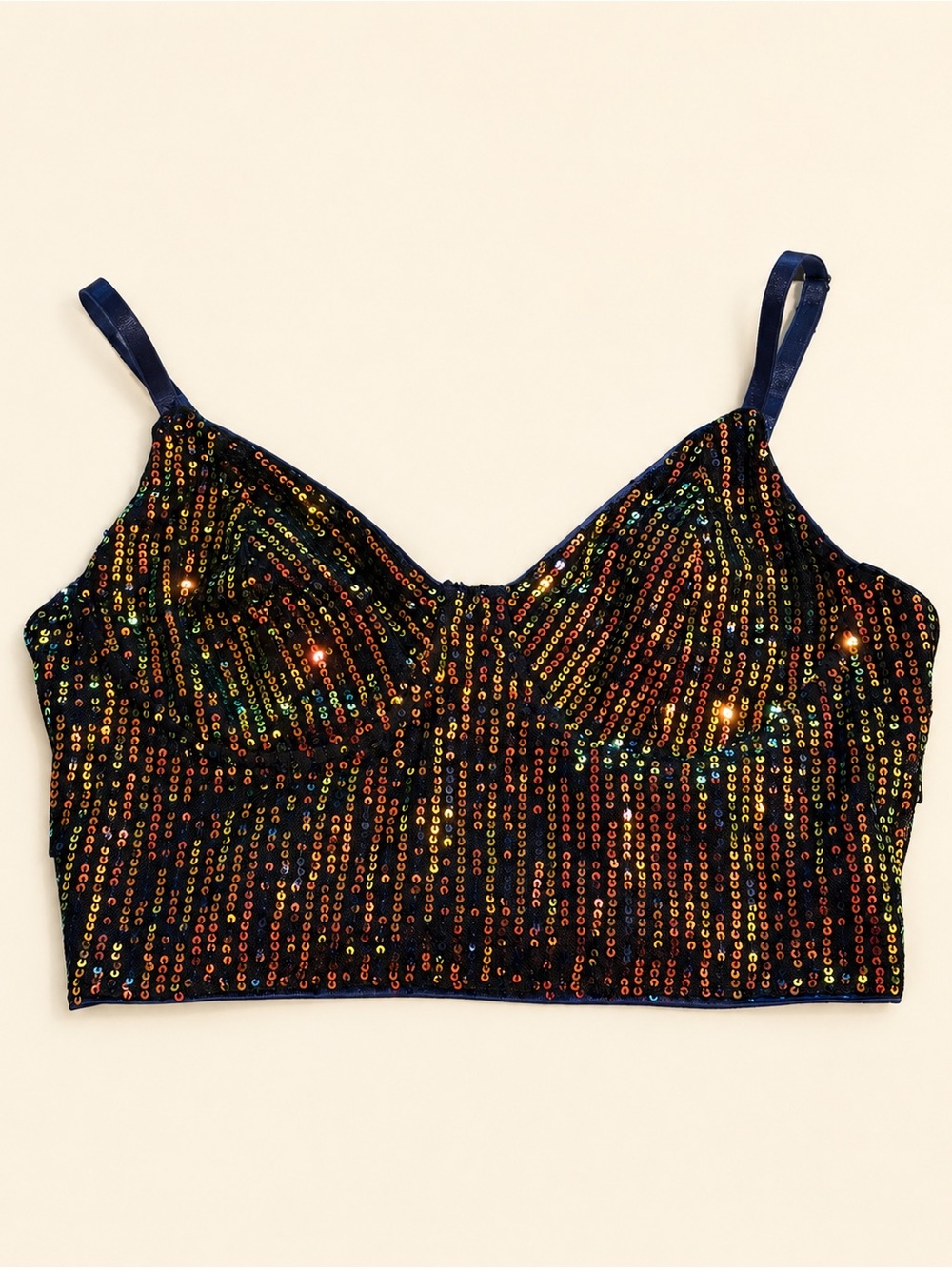 Sequin Underwire Bralette Top in Multicolor - Picture 1 of 5